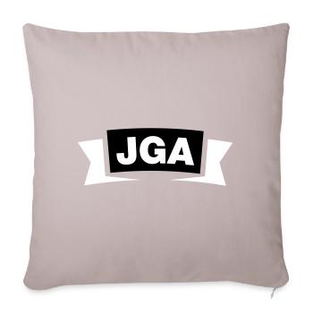 Emblème / Logo de l’enterrement de vie de garçon - Housse de coussin décorative 45 x 45 cm - taupe clair - Devant