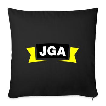 Emblème / Logo de l’enterrement de vie de garçon - Housse de coussin décorative 45 x 45 cm - noir - Devant