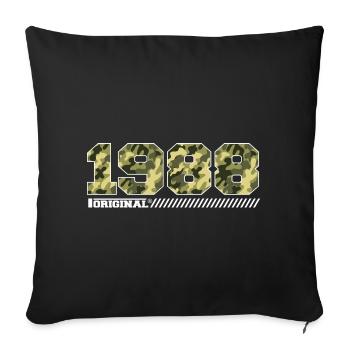Cadeau d’anniversaire 1988 Vintage 1988 Armée - Housse de coussin décorative 45 x 45 cm - noir - Devant