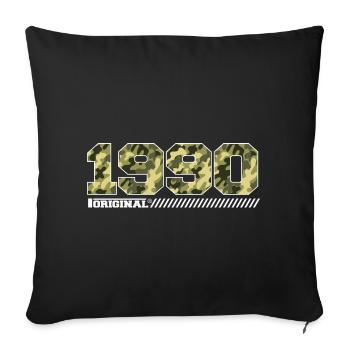 Cadeau d’anniversaire 1990 Vintage 1990 Army - Housse de coussin décorative 45 x 45 cm - noir - Devant