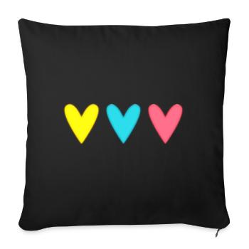 HEART. THANK YOU. MISTRESS. MASTER. THANK YOU MISTRESS. - Sofa pillowcase 17,3'' x 17,3'' (45 x 45 cm) - black - Front