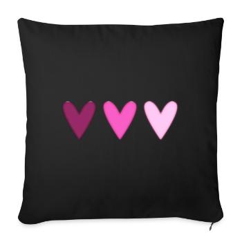 HEART. THANK YOU. MISTRESS. MASTER. THANK YOU MISTRESS. - Sofa pillowcase 17,3'' x 17,3'' (45 x 45 cm) - black - Front
