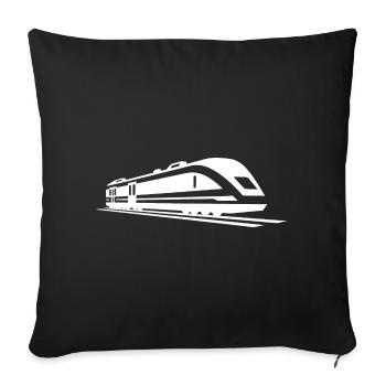 Train Drawing - Sofa pillowcase 17,3'' x 17,3'' (45 x 45 cm) - black - Front