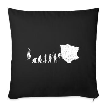 Evolution to Adventure Silhouette - Sofa pillowcase 17,3'' x 17,3'' (45 x 45 cm) - black - Front