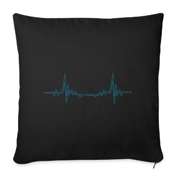 Heart Line Skateboard - Sofa pillowcase 17,3'' x 17,3'' (45 x 45 cm) - black - Front