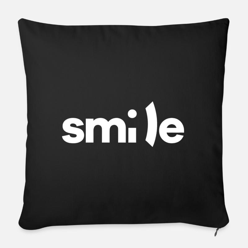 Smile - Sofakissenbezug 45 x 45 cm - Schwarz