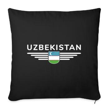 T-shirt de l’Ouzbékistan – Fierté et culture - Housse de coussin décorative 45 x 45 cm - noir - Devant
