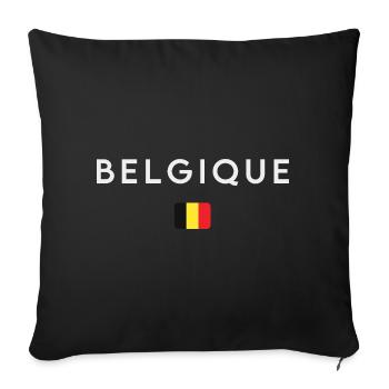 Drapeau de la Belgique, fierté belge - Housse de coussin décorative 45 x 45 cm - noir - Devant