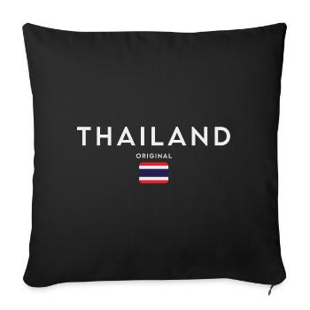 Drapeau de la Thaïlande, fierté thaïlandaise - Housse de coussin décorative 45 x 45 cm - noir - Devant