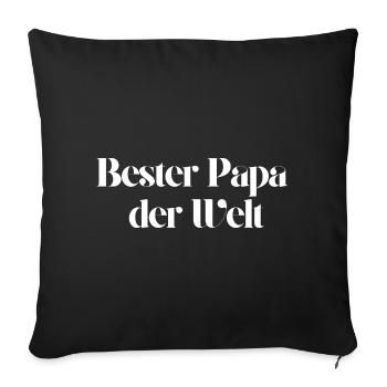Bester Papa der Welt - Sofakissenbezug 45 x 45 cm - Schwarz - Vorne
