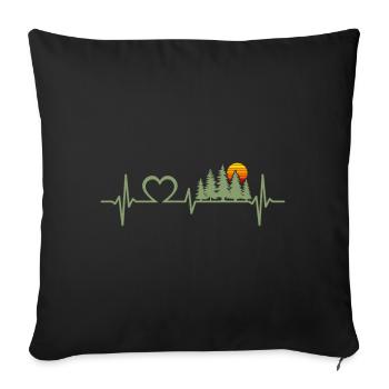 Trees Heartbeat Wildlife Nature Forest Outdoor - Sofa pillowcase 17,3'' x 17,3'' (45 x 45 cm) - black - Front