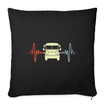 Vintage Bus ECG - Sofa pillowcase 17,3'' x 17,3'' (45 x 45 cm) - black - Front