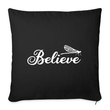 Inspirational Dragonfly Botanical Illustration - Sofa pillowcase 17,3'' x 17,3'' (45 x 45 cm) - black - Front