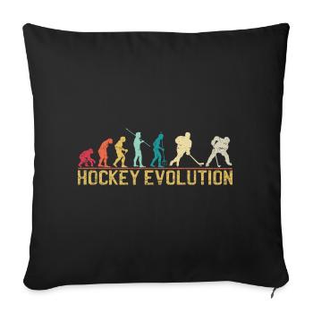 Hockey Evolution Silhouette Design - Sofakissenbezug 45 x 45 cm - Schwarz - Vorne
