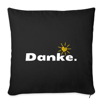 Thank you HerzSonne Typography - Sofa pillowcase 17,3'' x 17,3'' (45 x 45 cm) - black - Front