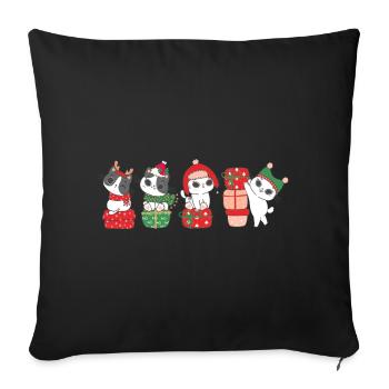 cat in christmas - Sofa pillowcase 17,3'' x 17,3'' (45 x 45 cm) - black - Front