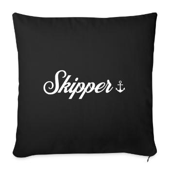 Skipper – Maritime Soul - Sofakissenbezug 45 x 45 cm - Schwarz - Vorne