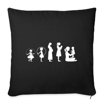 Évolution Famille des enfants de la fête des mères - Housse de coussin décorative 45 x 45 cm - noir - Devant
