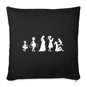 Évolution Famille des enfants de la fête des mères - Housse de coussin décorative 45 x 45 cm - noir - Devant