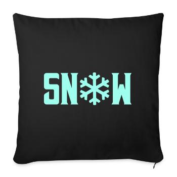 SNOW Snow Crystal - Sofa pillowcase 17,3'' x 17,3'' (45 x 45 cm) - black - Front