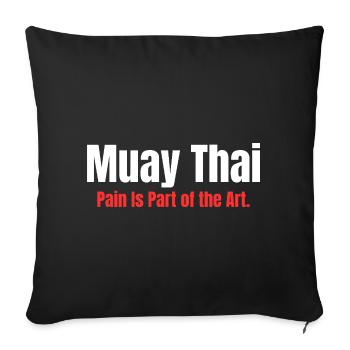 Eight Limbs. One Mind. | Muay Thai - Sofa pillowcase 17,3'' x 17,3'' (45 x 45 cm) - black - Front