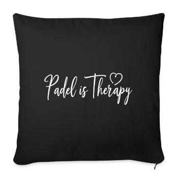 Padel is Therapy Sport Statement Heart - Sofa pillowcase 17,3'' x 17,3'' (45 x 45 cm) - black - Front