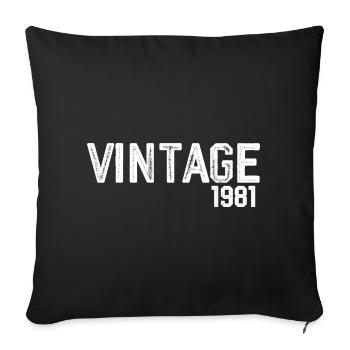 vintage 1981 - Housse de coussin décorative 45 x 45 cm - noir - Devant
