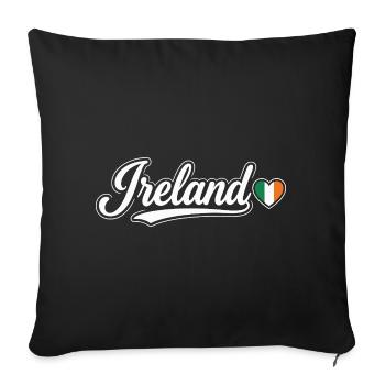 Scénario irlandais avec un cœur de drapeau Fan patriotique - Housse de coussin décorative 45 x 45 cm - noir - Devant