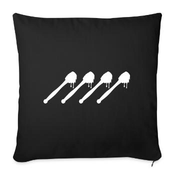Dessin à la cuillère à miel - Housse de coussin décorative 45 x 45 cm - noir - Devant