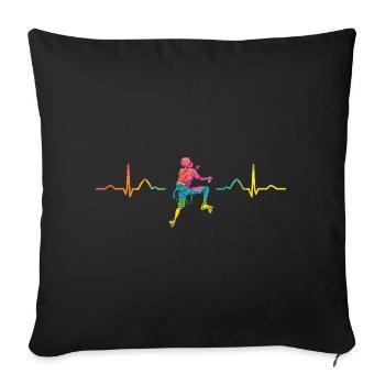 Boulderer Herzschlag Boulder Bouldern - Sofakissenbezug 45 x 45 cm - Schwarz - Vorne