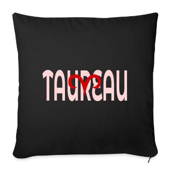 Taurus March April - Sofa pillowcase 17,3'' x 17,3'' (45 x 45 cm) - black - Front