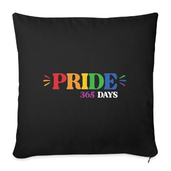 LGBT Pride Month - Pride 365 - Sofa pillowcase 17,3'' x 17,3'' (45 x 45 cm) - black - Front