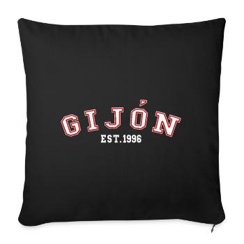 Gijón Fondé en 1996 - Housse de coussin décorative 45 x 45 cm - noir - Devant