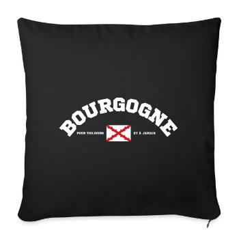 Bourgogne Pour Toujours Et A Jamais T-Shirt Cad... - Housse de coussin décorative 45 x 45 cm - noir - Devant