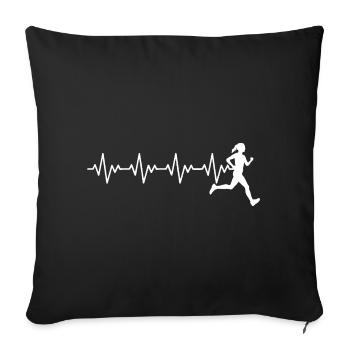Je cours pour me sentir libre et fort pour courir - Housse de coussin décorative 45 x 45 cm - noir - Devant