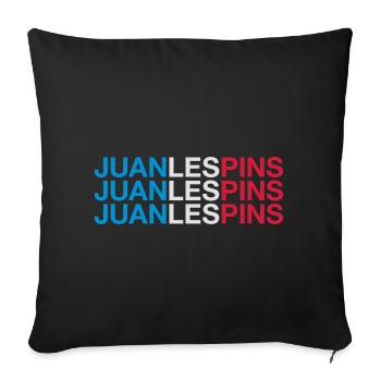 JUAN LES PINS Frankreich France Flag - Sofa pillowcase 17,3'' x 17,3'' (45 x 45 cm) - black - Front