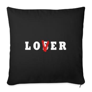 LOSER//LOVER - Sofakissenbezug 45 x 45 cm - Schwarz - Vorne