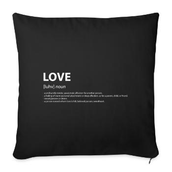 Mot définition amour cadeau idée blanc - Housse de coussin décorative 45 x 45 cm - noir - Devant