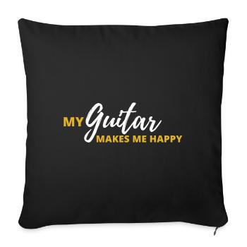 guitare - Housse de coussin décorative 45 x 45 cm - noir - Devant