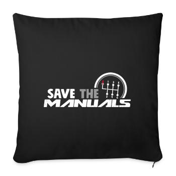 Enregistrer les manuels - Drôle de voiture à trois pédales - Housse de coussin décorative 45 x 45 cm - noir - Devant
