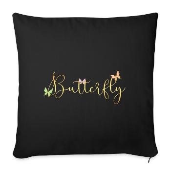 papillon | papillon - Housse de coussin décorative 45 x 45 cm - noir - Devant