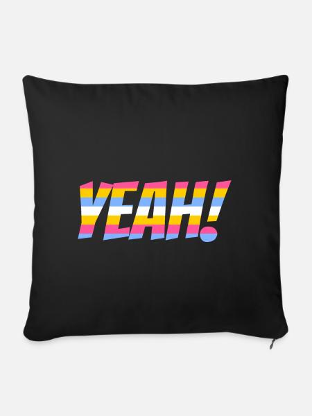 YEAH! - Sofakissenbezug 45 x 45 cm - Schwarz