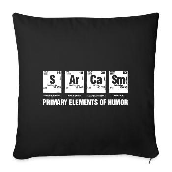 Éléments primaires de l'humour Science Chimie disant - Housse de coussin décorative 45 x 45 cm - noir - Devant