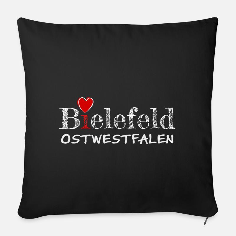 Bielefeld Ostwestfalen - Sofakissenbezug 45 x 45 cm - Schwarz