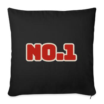 N ° 1 numéro 1 un - Housse de coussin décorative 45 x 45 cm - noir - Devant