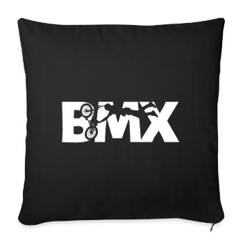 BMX Freestyle Shirt for Kids & Riders - Sofa pillowcase 17,3'' x 17,3'' (45 x 45 cm) - black - Front