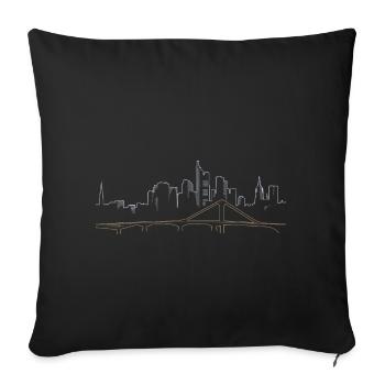Frankfurt skyline lineart - Sofa pillowcase 17,3'' x 17,3'' (45 x 45 cm) - black - Front