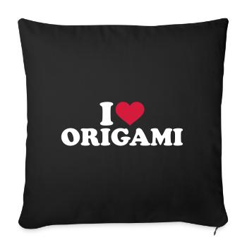 Origami - Sofa pillowcase 17,3'' x 17,3'' (45 x 45 cm) - black - Front