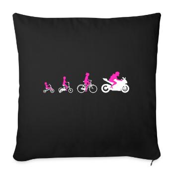 Evolution Supersport Motorcycle Women's Superbike - Sofa pillowcase 17,3'' x 17,3'' (45 x 45 cm) - black - Front