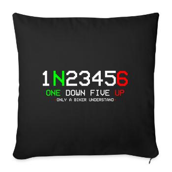 Motorcycle 1N23456 - Sofa pillowcase 17,3'' x 17,3'' (45 x 45 cm) - black - Front